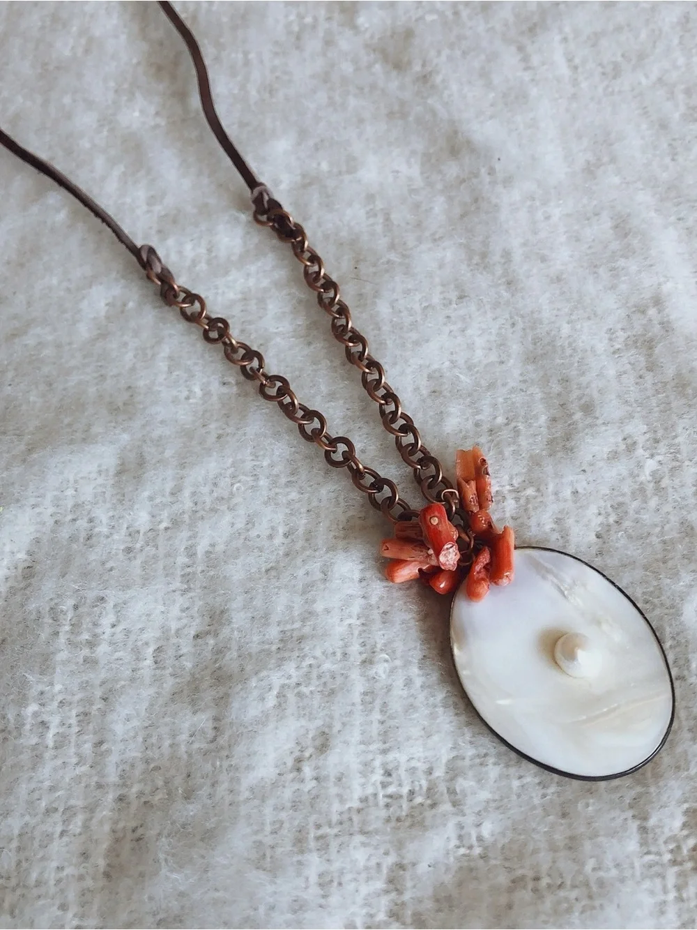 NWOT Handmade 2010's Seashell Necklace Boho Style Summer Beach Vibes Natural Kei